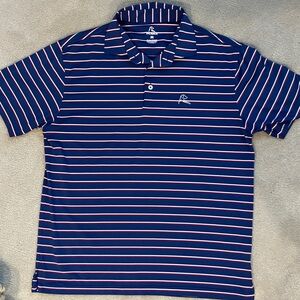 Rhoback Navy and Red Striped Polo Shirt